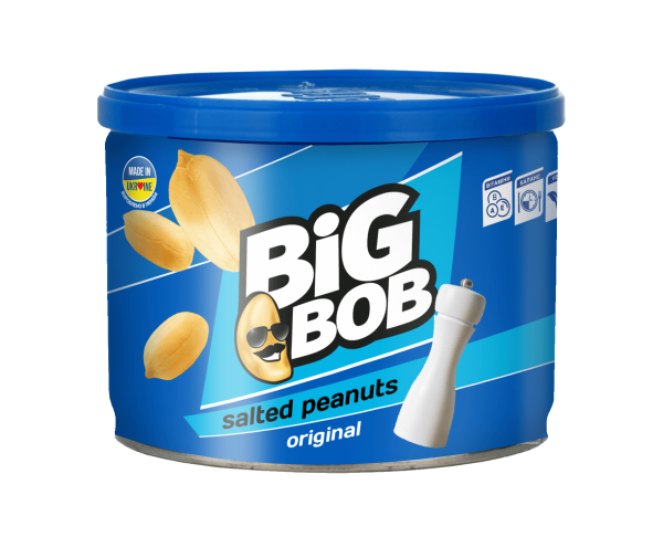 Peanuts in a tin can with salt