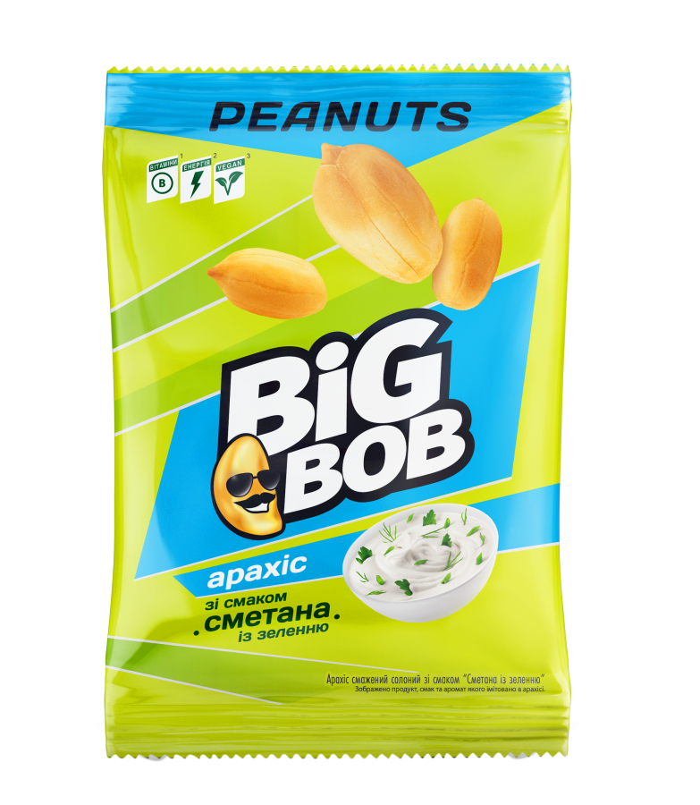 Peanuts with the taste of sour cream with greens