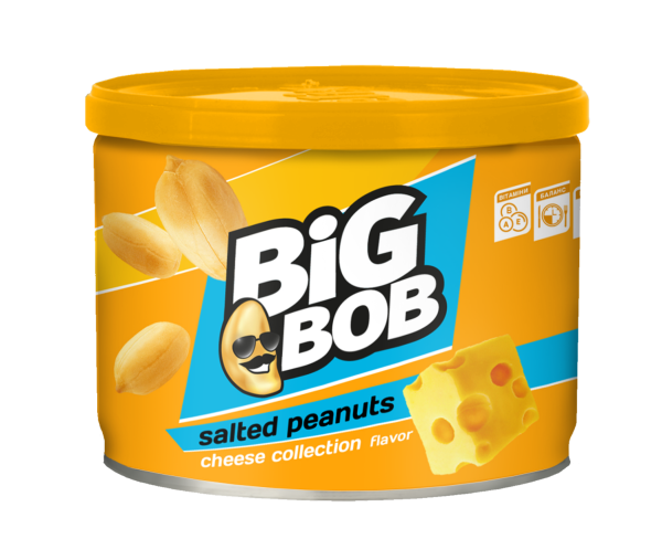 Peanuts in a tin can with cheese