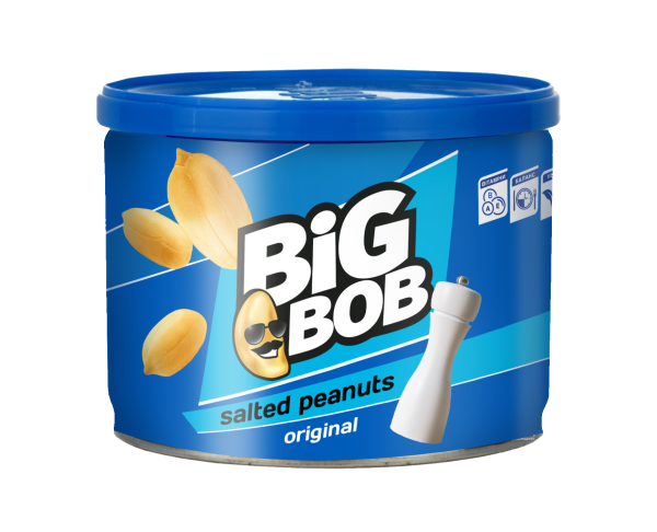 Peanuts in a tin can with salt