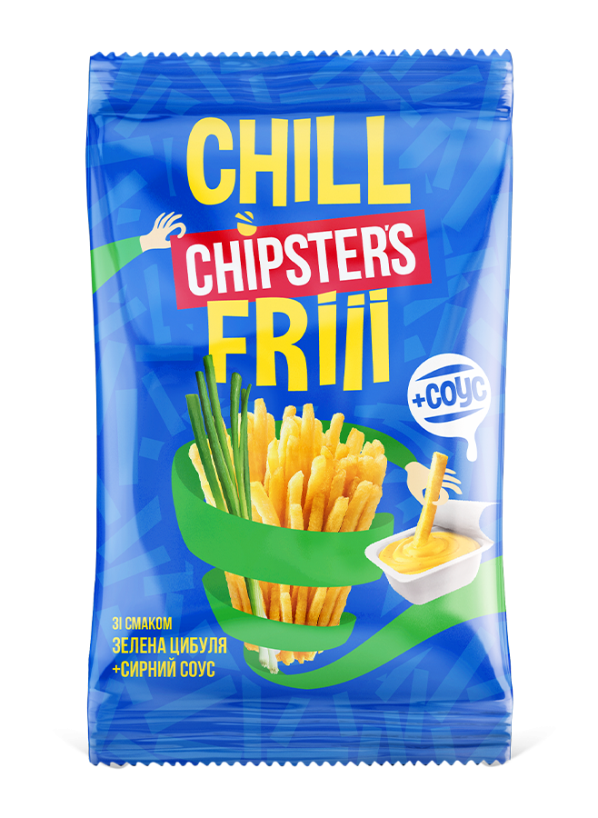 Potato sticks with green onion and cheese sauce flavor